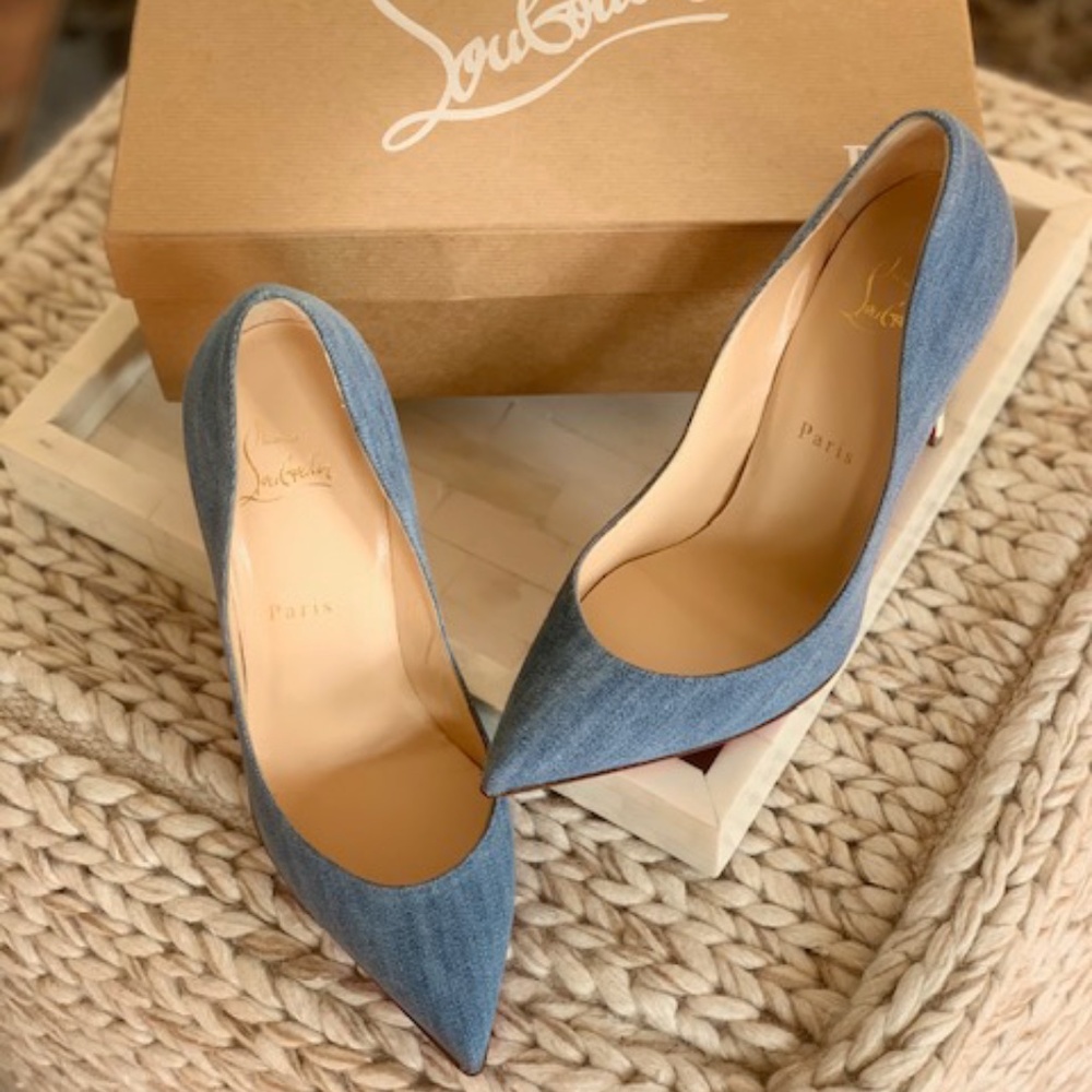 Christian Louboutin Pigalle Follies 100 Denim - Picture 5 of 12